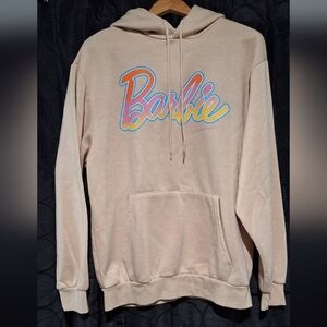 Barbie Beige Hoodie with Vibrant Logo